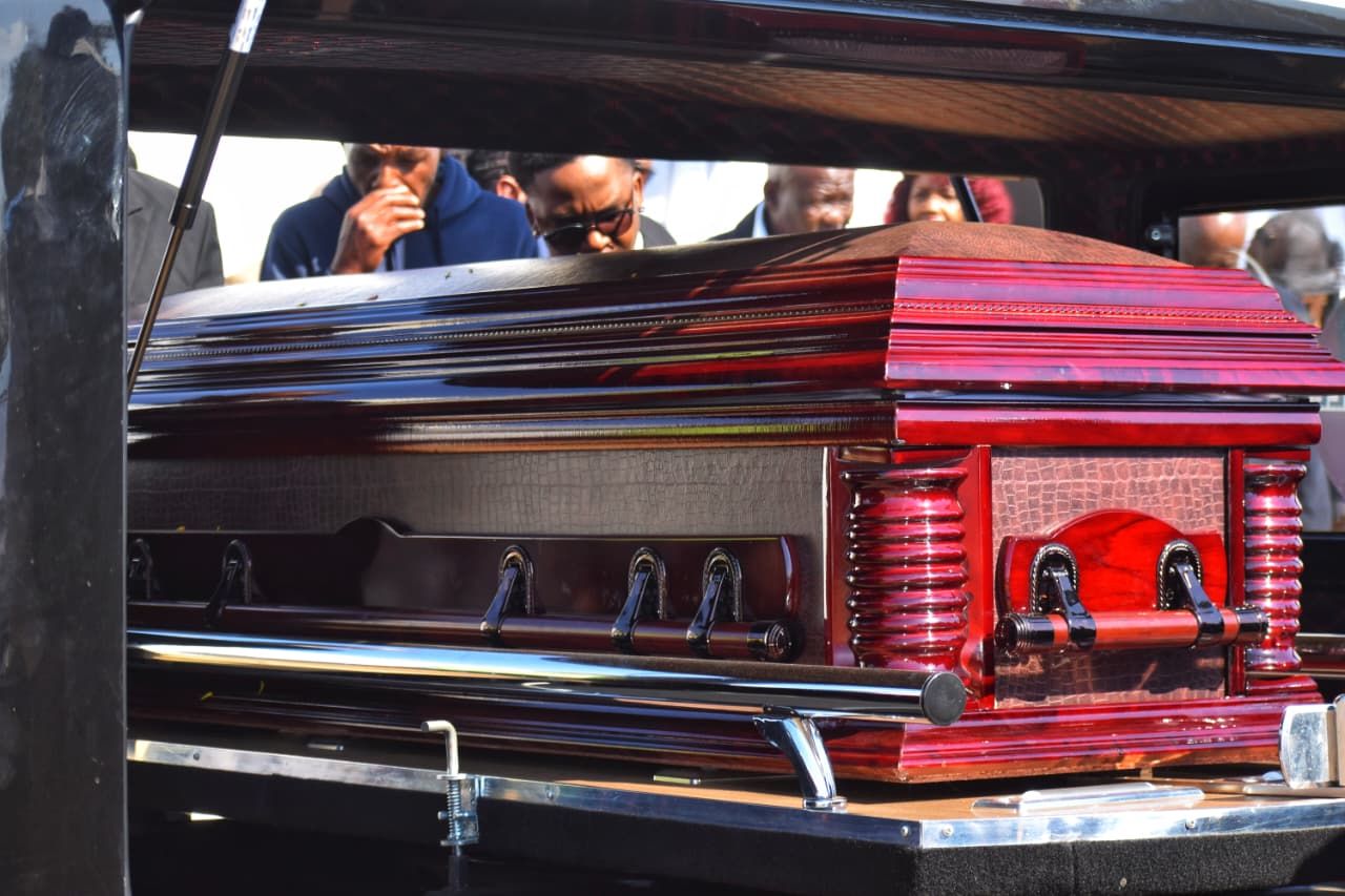 Dignified casket in the Sepotokele hearse