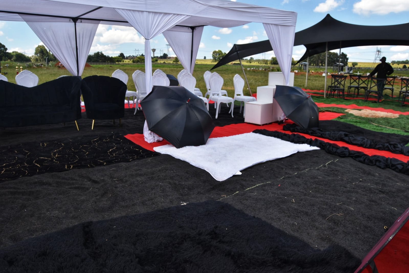 Graveside tent setup by Sepotokele Funerals